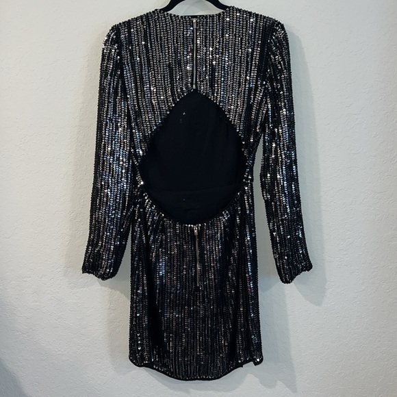 Endless Rose - Open back sequin dress mini long sleeves size S - Picture 9 of 16